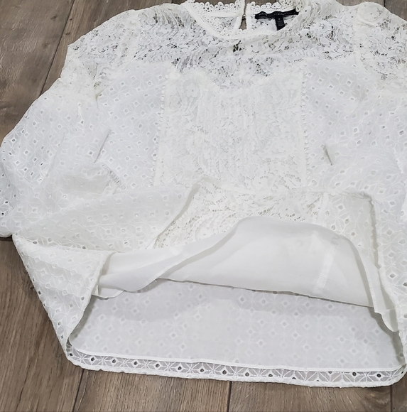 White House Black Market White Lace Blouse - Picture 12 of 13